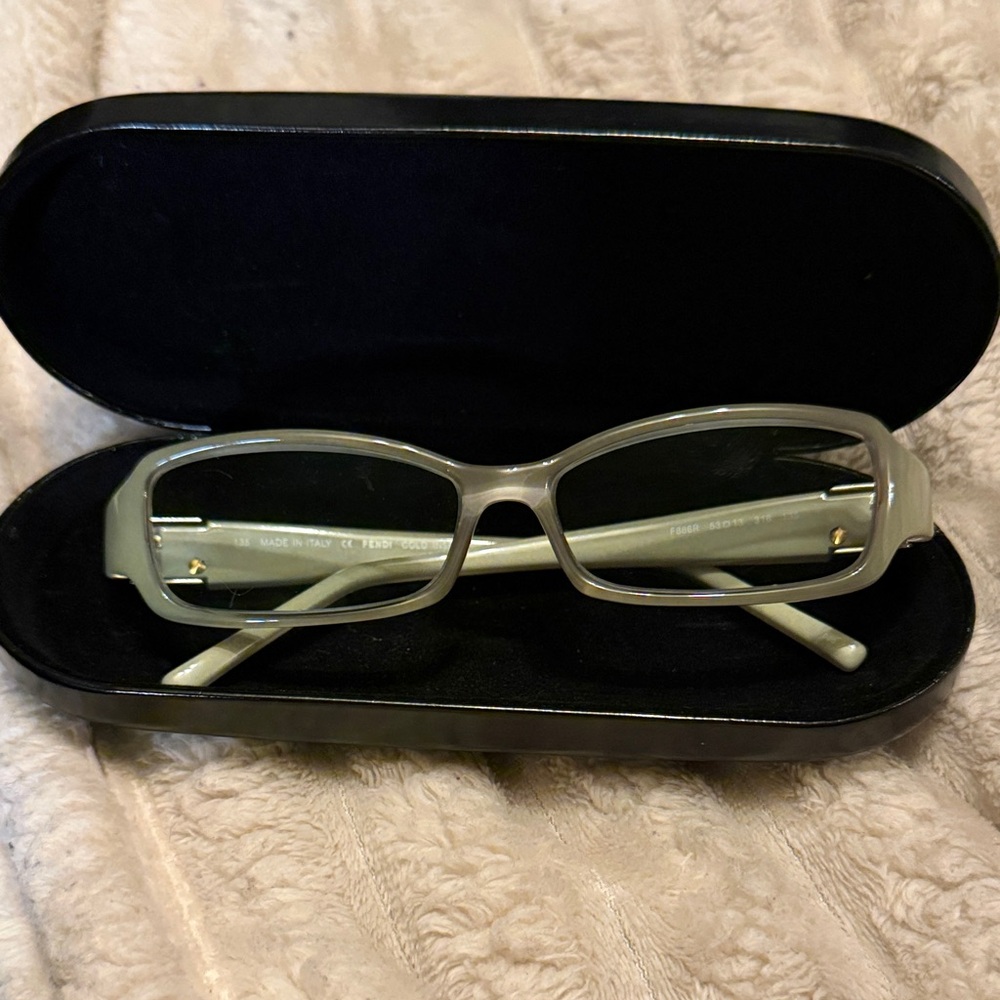 New Fendi Clear Green Rectangular Glasses Tortoise Temples Italy F886R 53 13 135